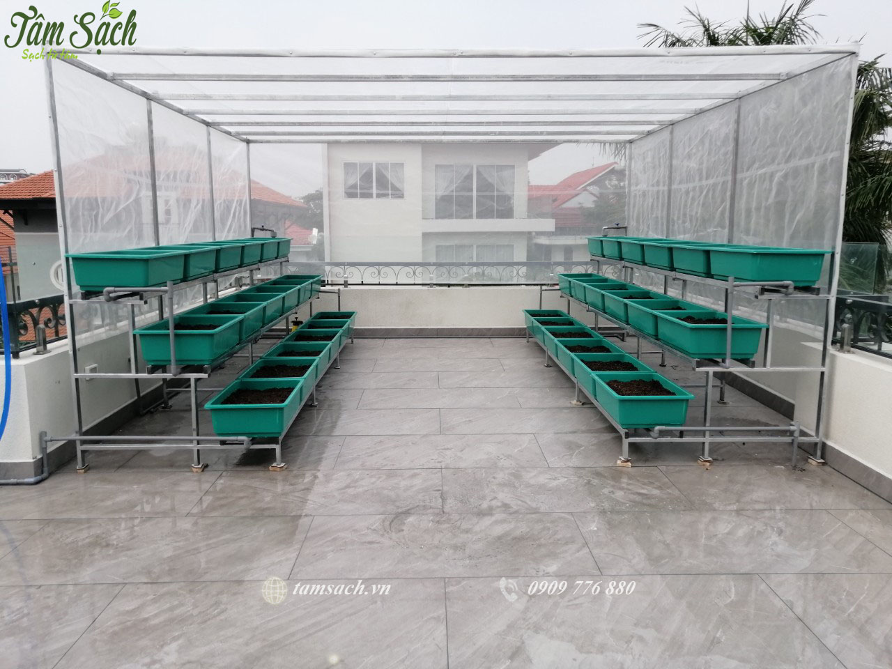Thiết kế kệ trồng rau sạch