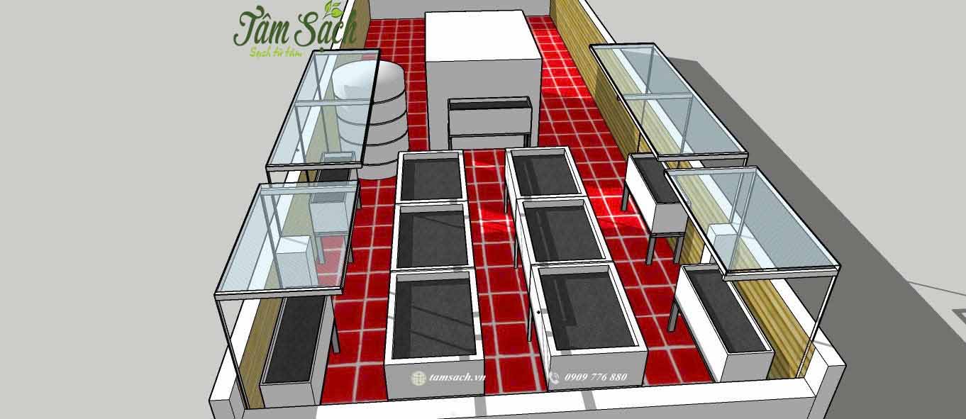 Thiết kế 3d vườn rau sân thượng